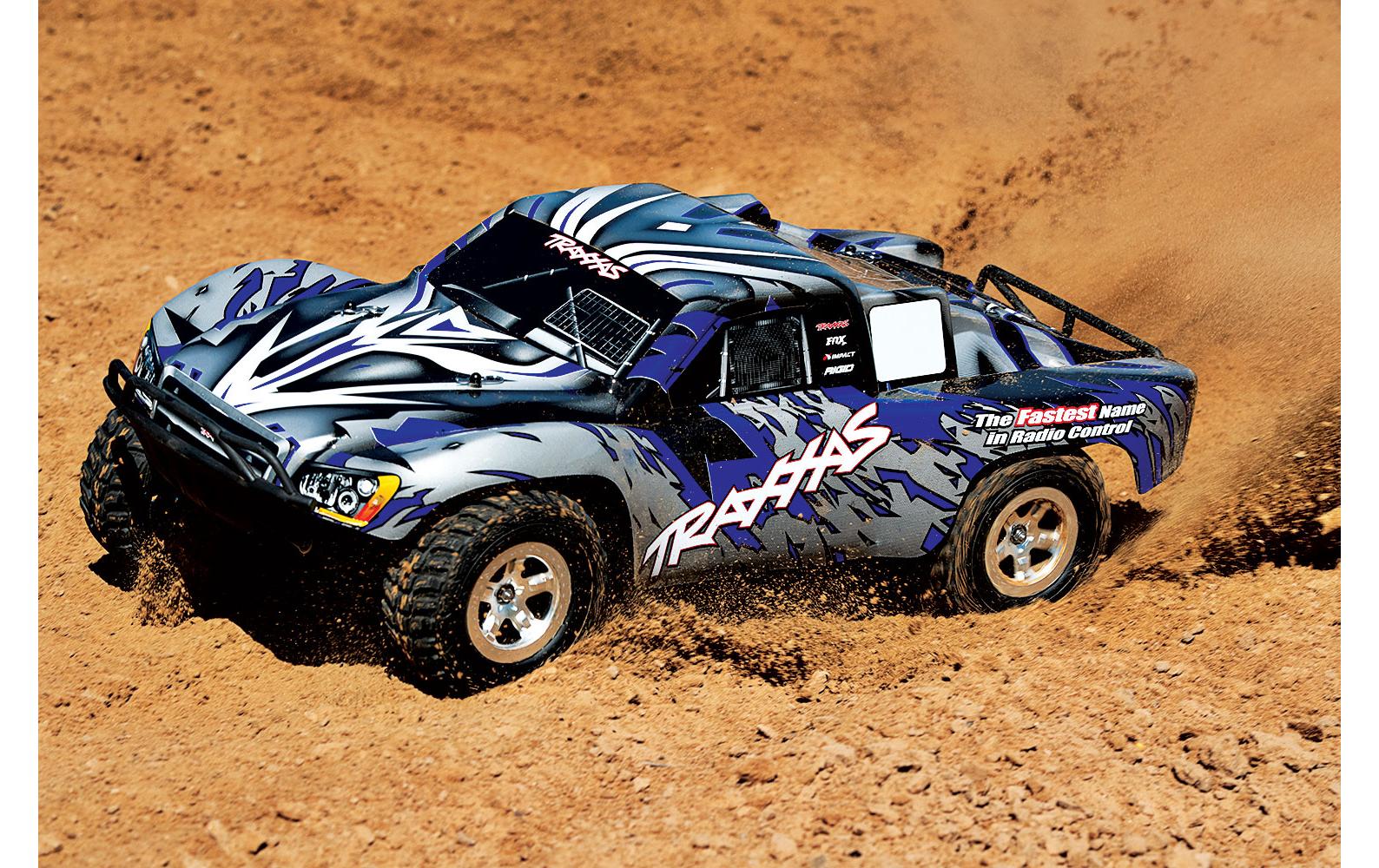 Short Course Truck Slash 2WD Blau, ARTR, 1:10<br>Short-Course Truck im Massstab 1:10 mit Heckantrieb