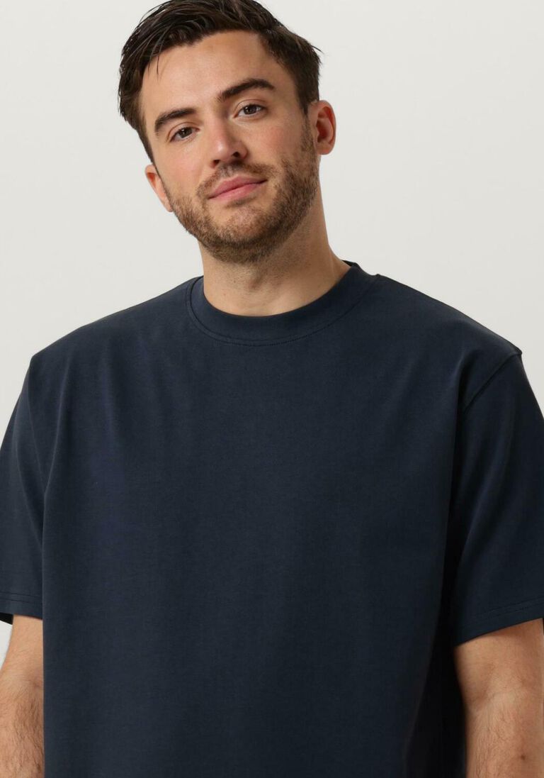 WOODBIRD donkerblauwe woodbird t-shirt wbbaine vase tee