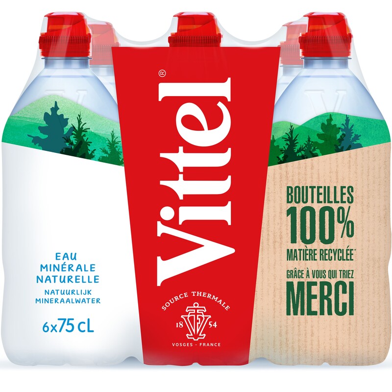 Vittel Wasser, ohne Kohlensäure, 75 cl, 6 Stück