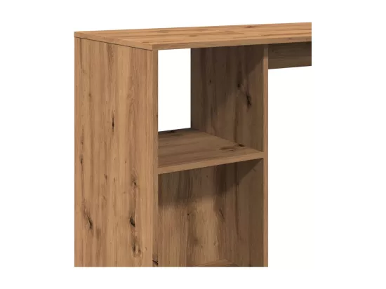 Table de bar avec étagère chêne artisanal bois d'ingénierie
