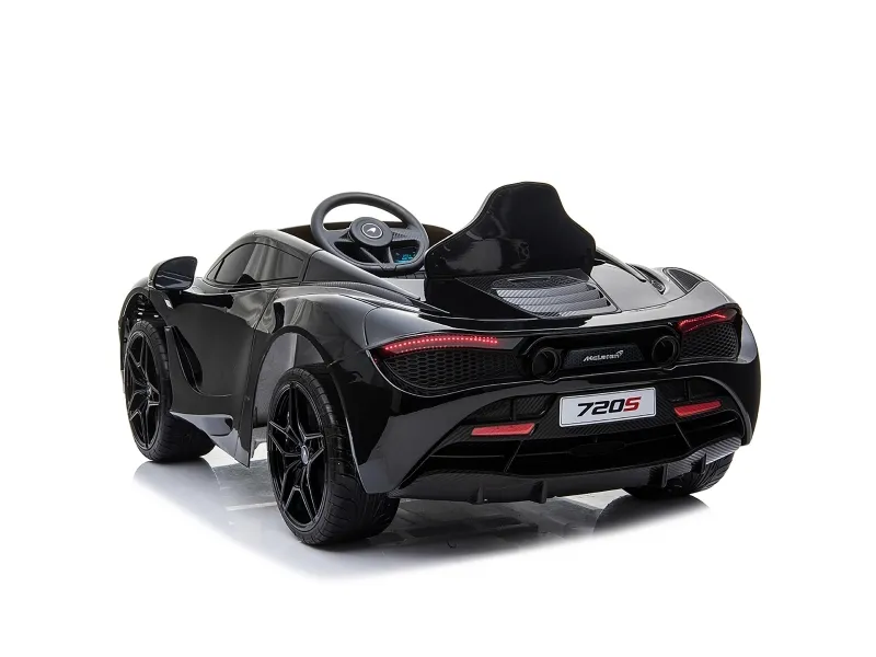 Elbil McLaren 720S 12V, med gummihjul og lædersæde, NORDIC PLAY Speed sort (805-759)