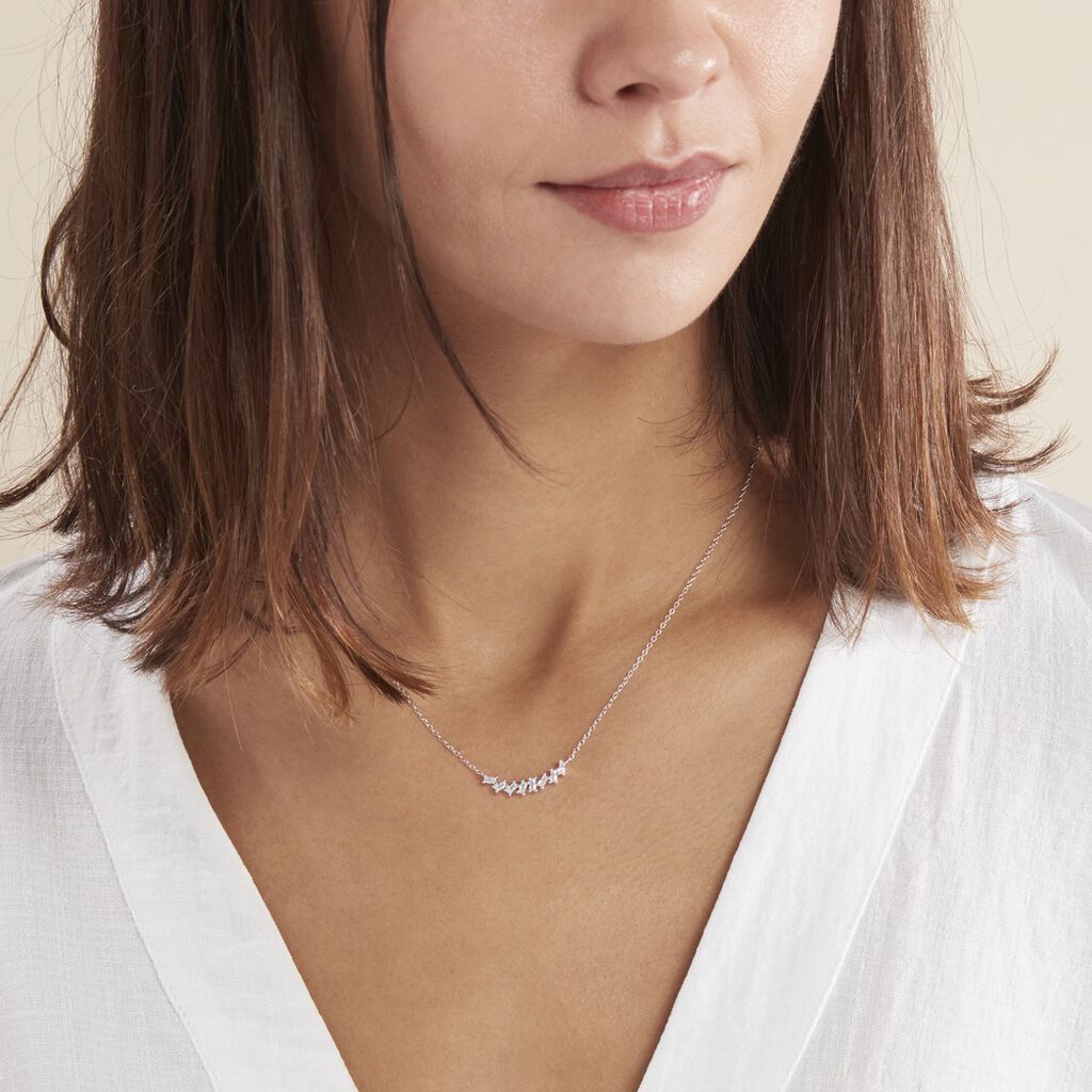 Collier Adonia Argent Blanc Oxyde De Zirconium