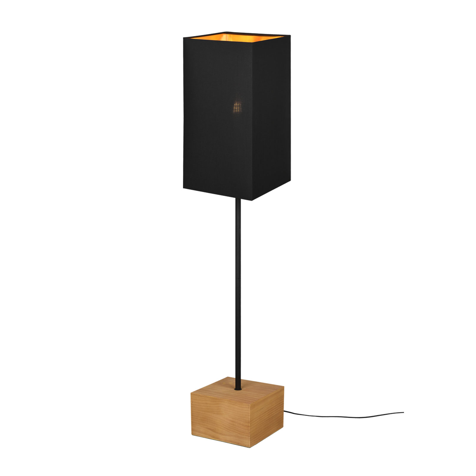 Stehleuchte - schwarz-gold - Naturholz - 25x150 cm