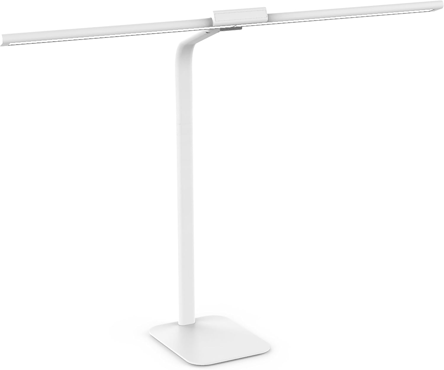 Unilux Strata base LED Schreibtisch-Leuchte dimbar, 66cm breit, Memory-Funktion für Lichtstärke und Farbtemperatur mit 4 TIMER-Funktionen, inkl. Fernbedienung, 2235 lm, weiß