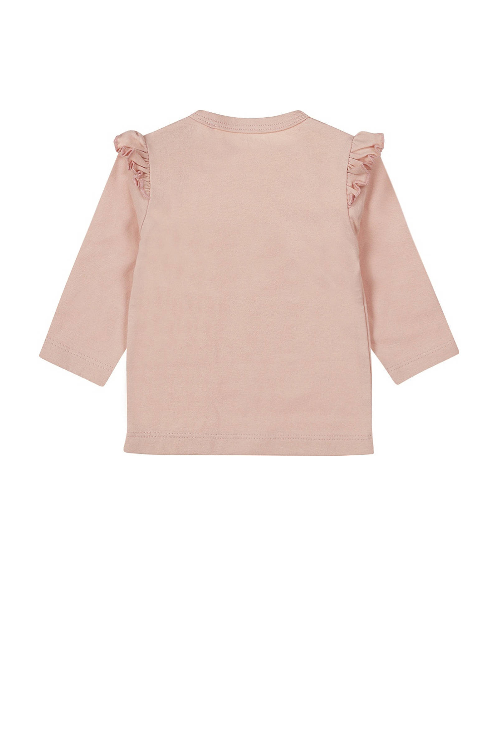 Dirkje baby longsleeve met printopdruk en ruches roze