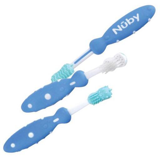 Nûby Tandenborstelset Blauw3 stuks