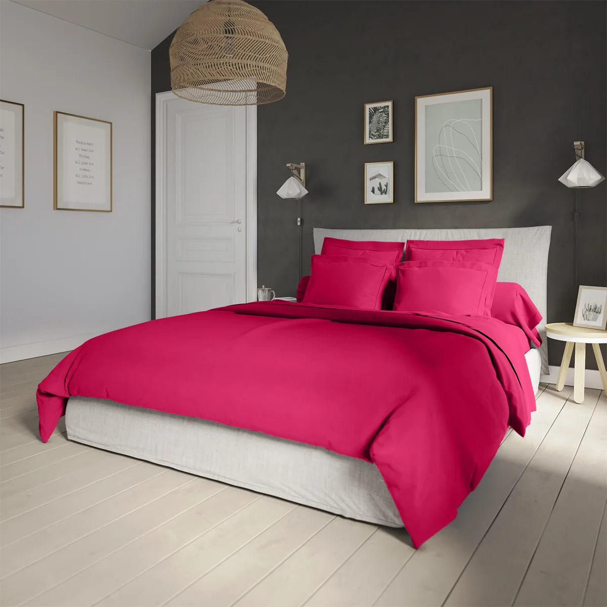Housse de couette Influence Percale Magenta