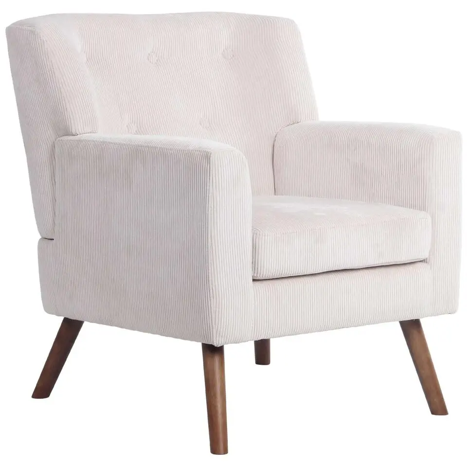 CLP Fauteuil Kioni bruin Frame - Ribstof - creme