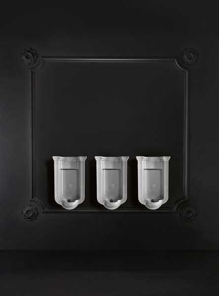 Kerasan Waldorf hangend urinoirset wit met drukknop of drukplaat