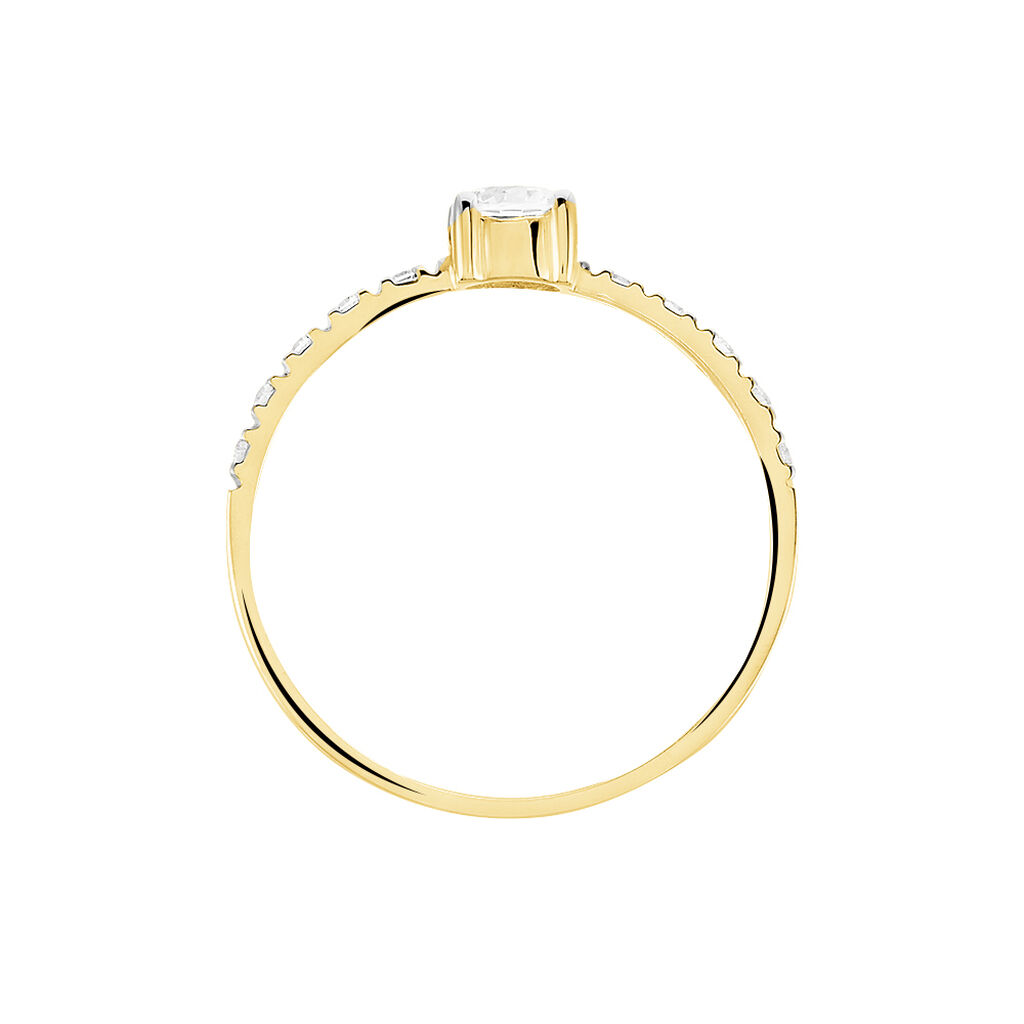 Bague Solitaire Servana Or Jaune Oxyde De Zirconium