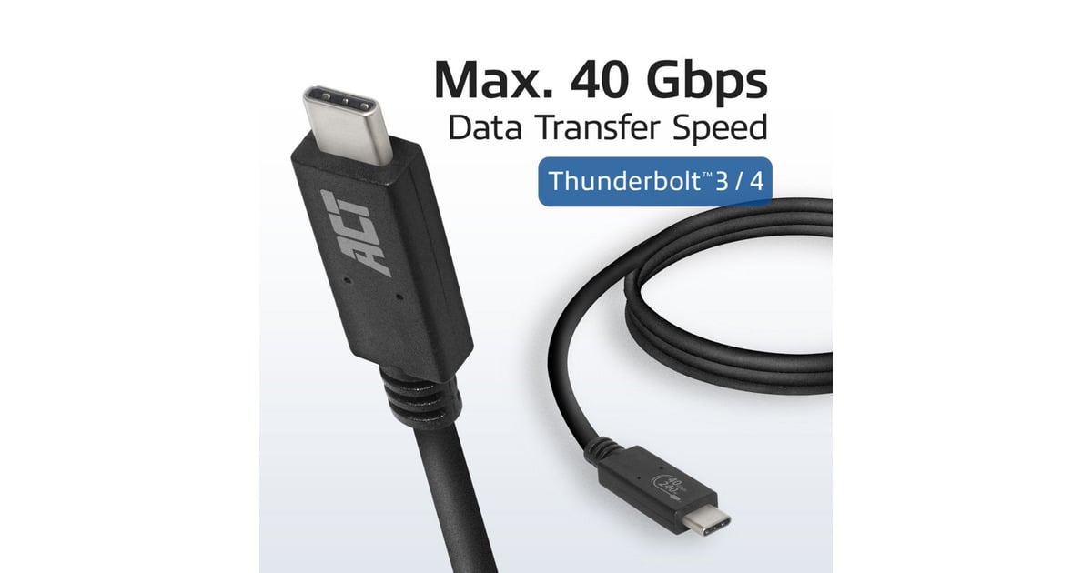 ACT ConnectivityUSB4 40Gbps kabel, USB-C, USB-IF gecertificeerd, 0,8 meter  (Zwart)