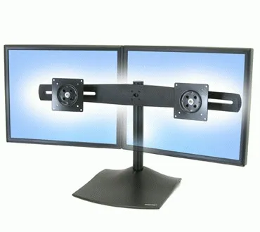 Ergotron DS100 - Stativ - vandret - for 2 LCD displays - aluminium, stål - sort - skærmstørrelse: op til 24