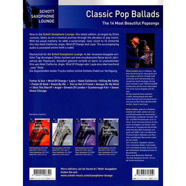 Schott Classic Pop Ballads T-Sax