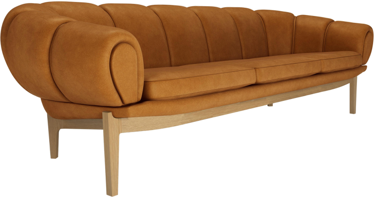 Gubi Croissant sofa eiken, Dedar Smila T1902