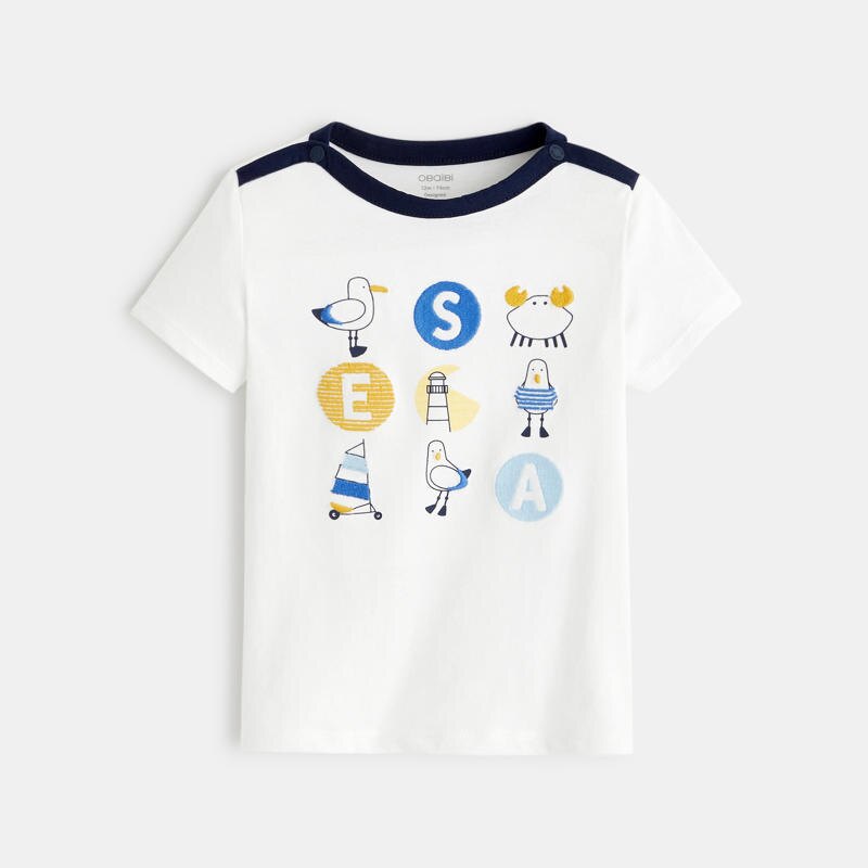 T-shirt SEA goélands blanc bébé garçon Blanc