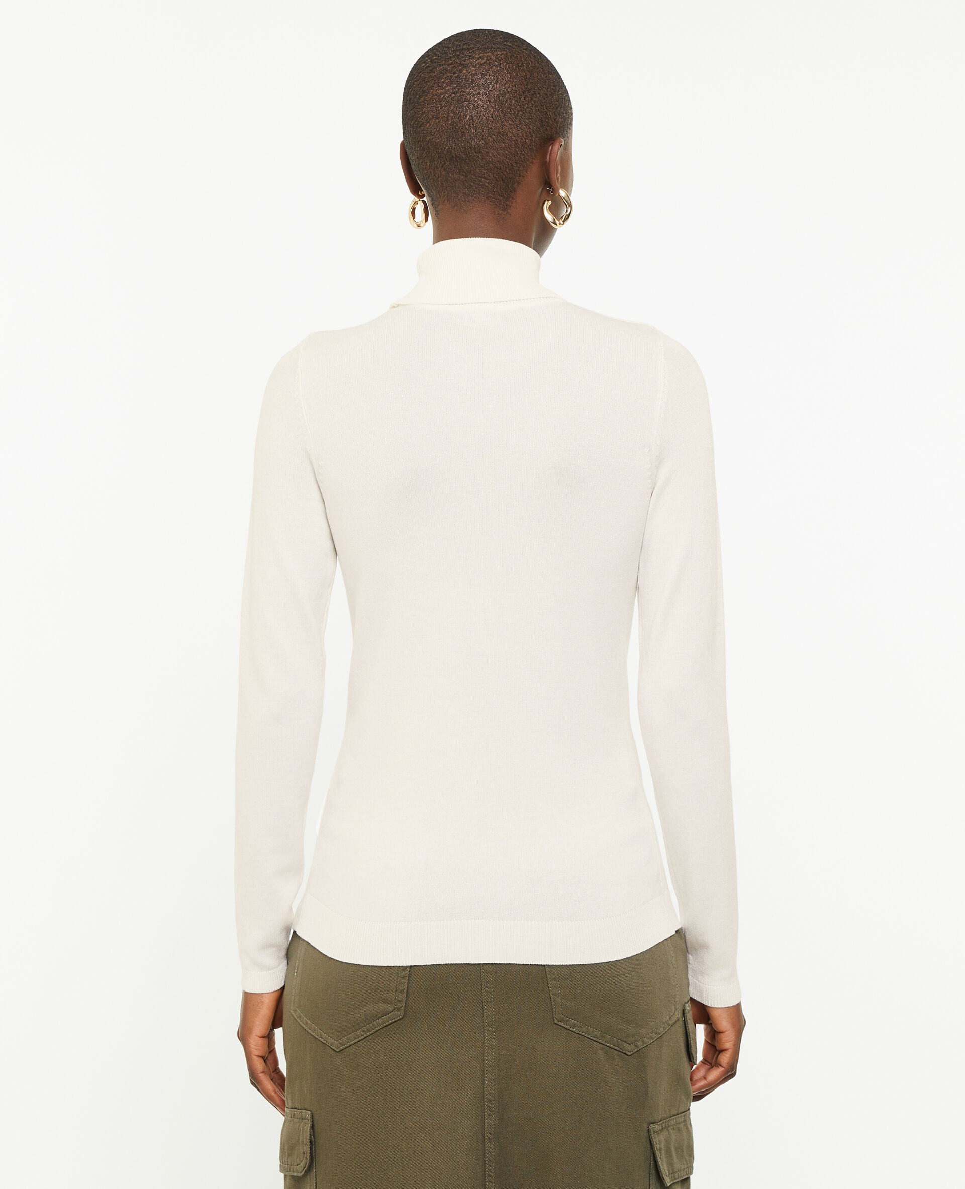 Pull à col roulé - Blanc
