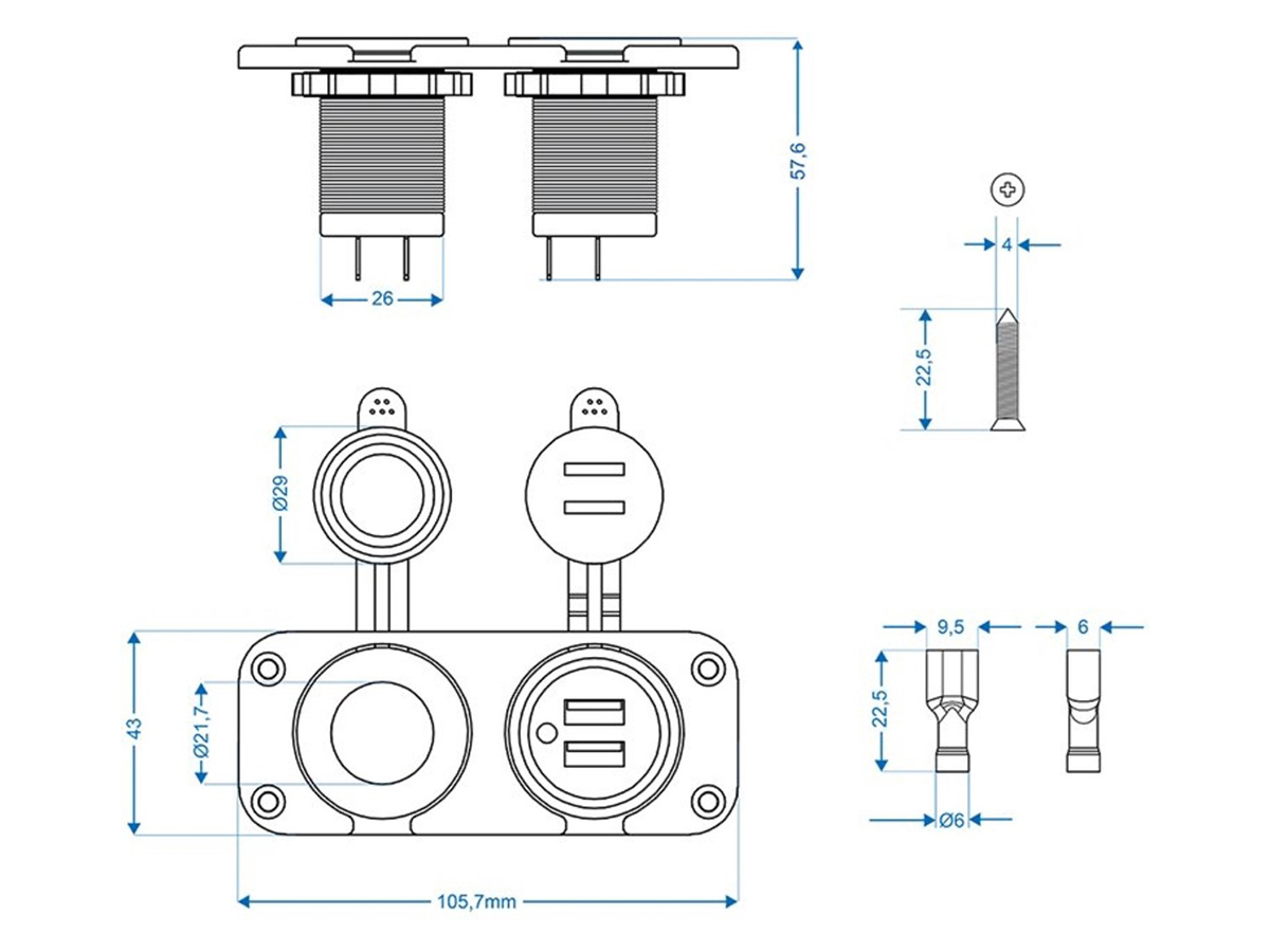 ProPlus DIN - 2 USB inbouwkit