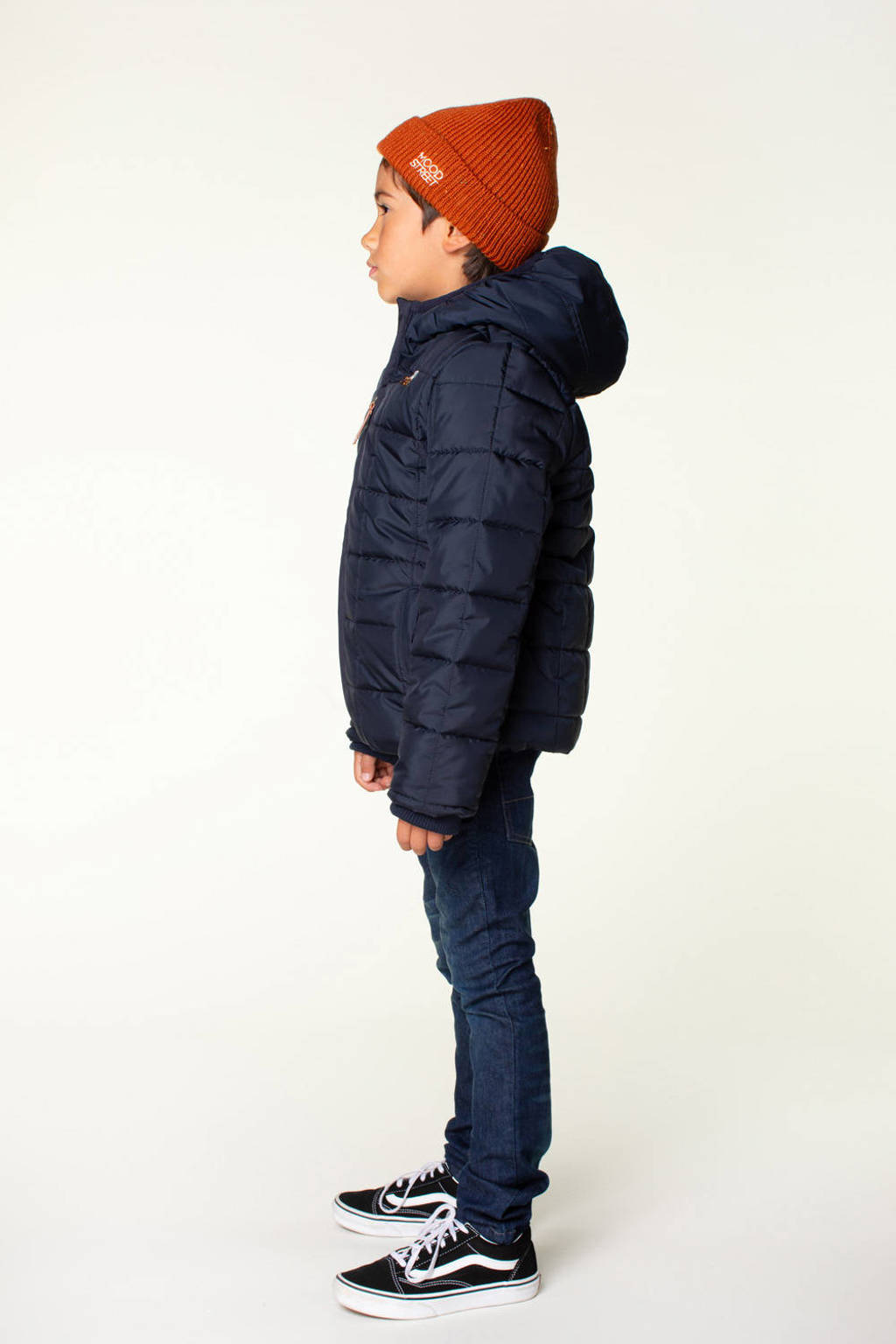 Moodstreet gewatteerde winterjas James donkerblauw