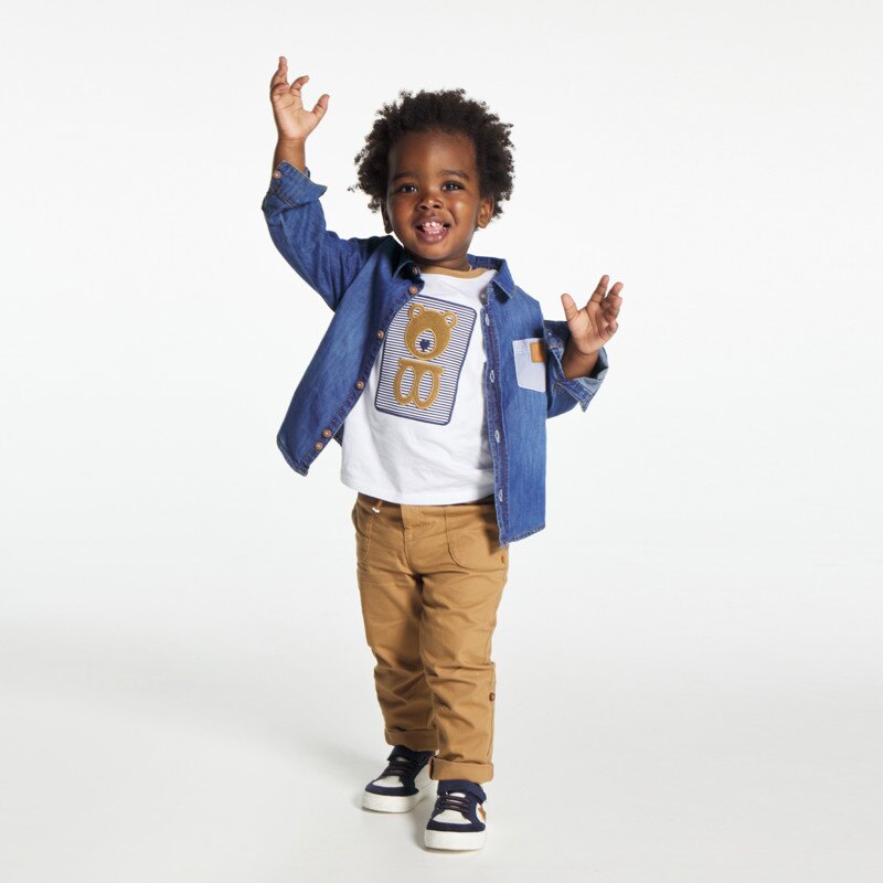 Chemise en jean bleue bébé garçon Bleu