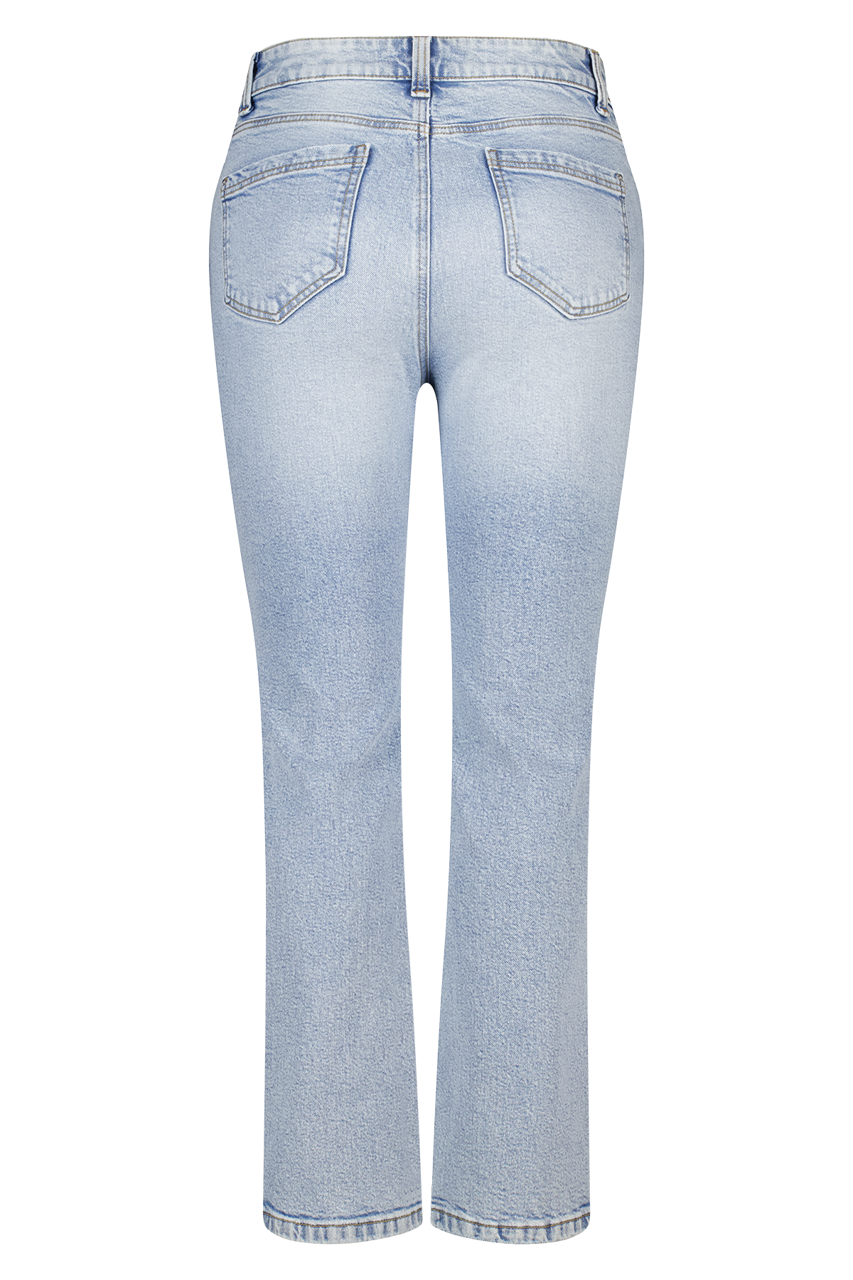 Straight leg jeans met mid waist Bleached Denim