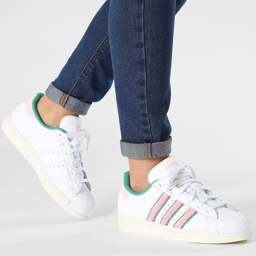 Baskets Femme Superstar IF7611 Cloud White Clear Pink Seco Green