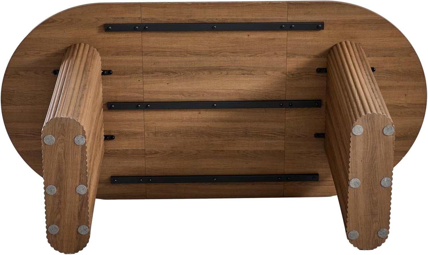 Ovaler Esstisch aus Holz, 180 cm Moderner Küchen-Esstisch, Großer MDF-Schreibtisch für 6–8 Personen (Dunkelbraun)