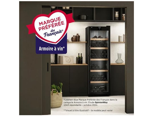 LIEBHERR - Cave à vin encastrable de service EWTGB3583-26, Vinidor, 83 bouteilles, Niche 178 cm