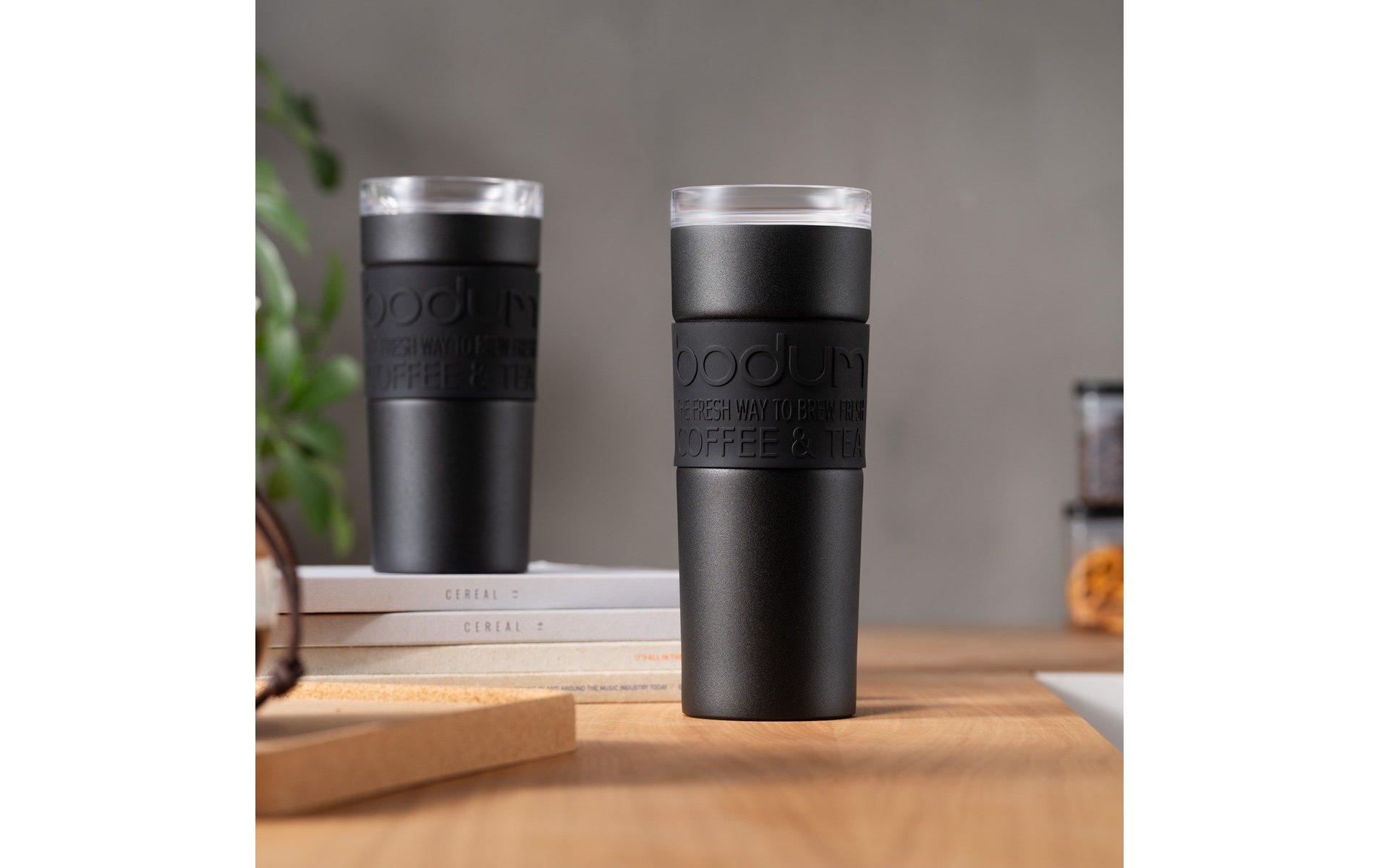 Travel Mug Doppelwandig Schwarz, 0.45 lReisebecher aus Edelstahl