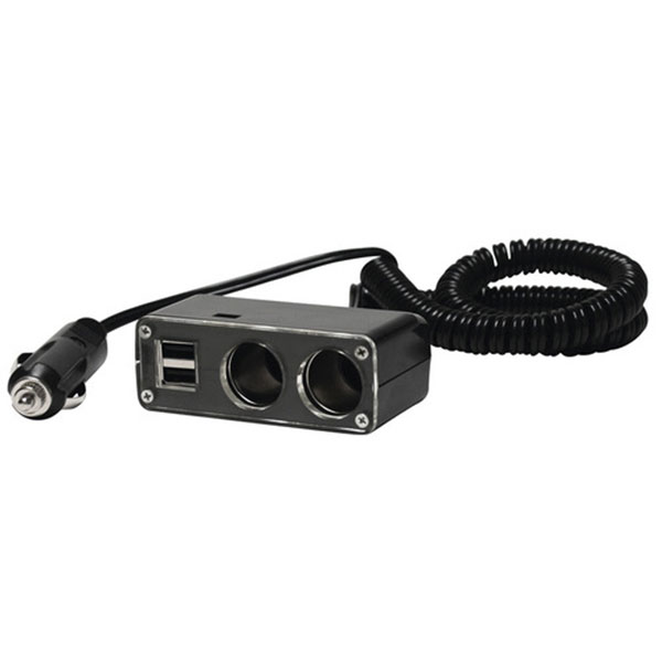 Double prise allume-cigare 12v + 2 prises USB