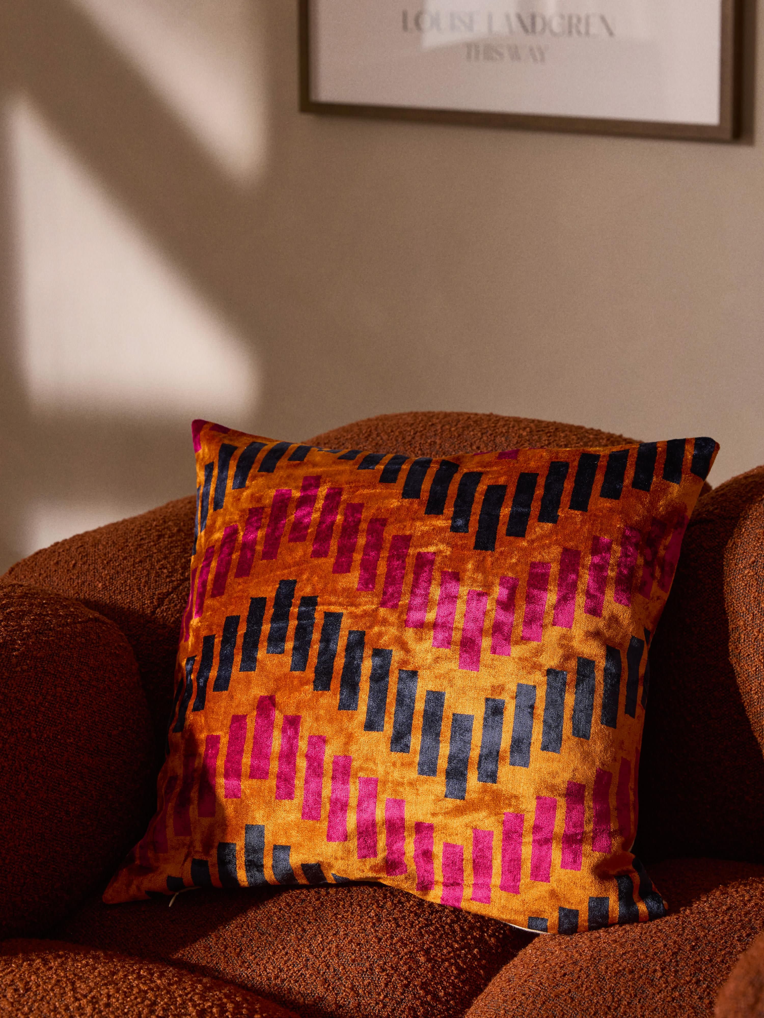 Viscose kussenhoes Danelle met geweven jacquardpatroon