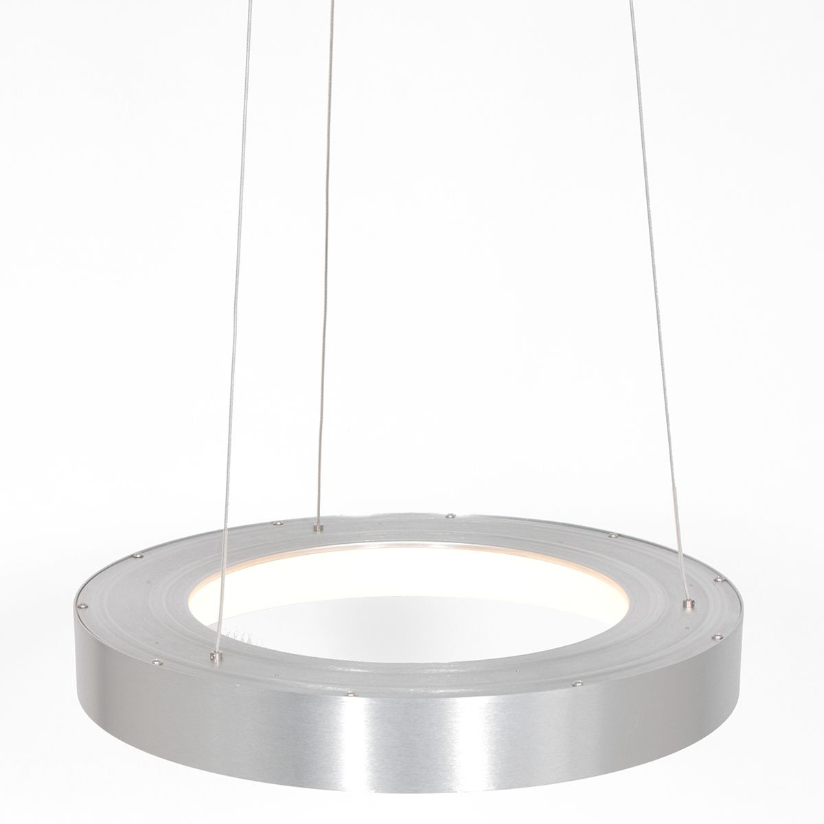 Design hanglamp zilver incl. LED dimbaar - Ringlede