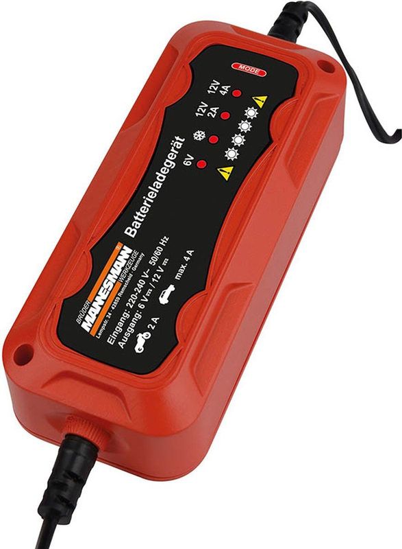 Brüder Mannesmann - Acculader - 6 en 12 Volt - 4,0 Ah - Intelligente laadmodi