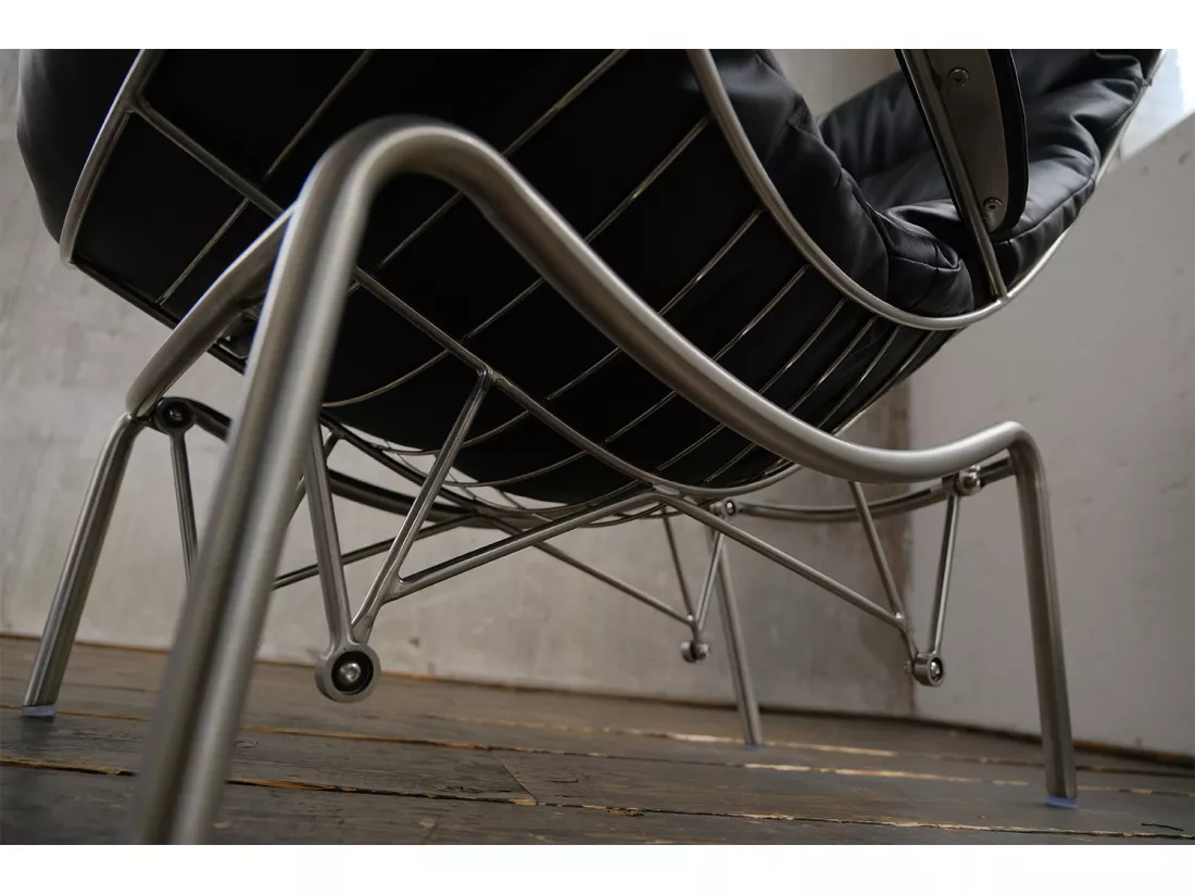 Fauteuil - Noir cuir - ROWA