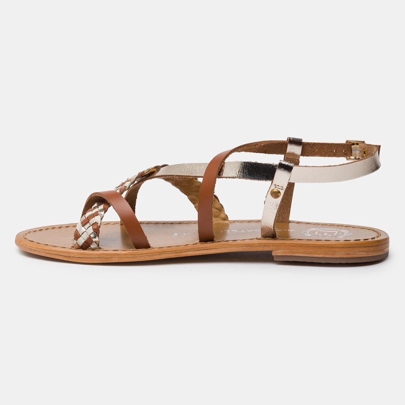 Les Bagatelles Sandales en Cuir Misere camel/doré/marron