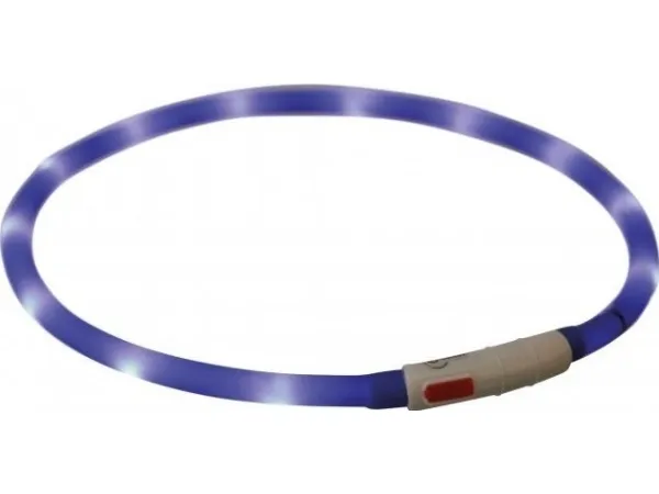 Trixie Flash lysring USB, silicone, XS–XL: 70 cm/ø 10 mm, royal