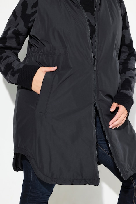 Weste, wasserabweisend, Kapuze, 2-Wege-Zipper