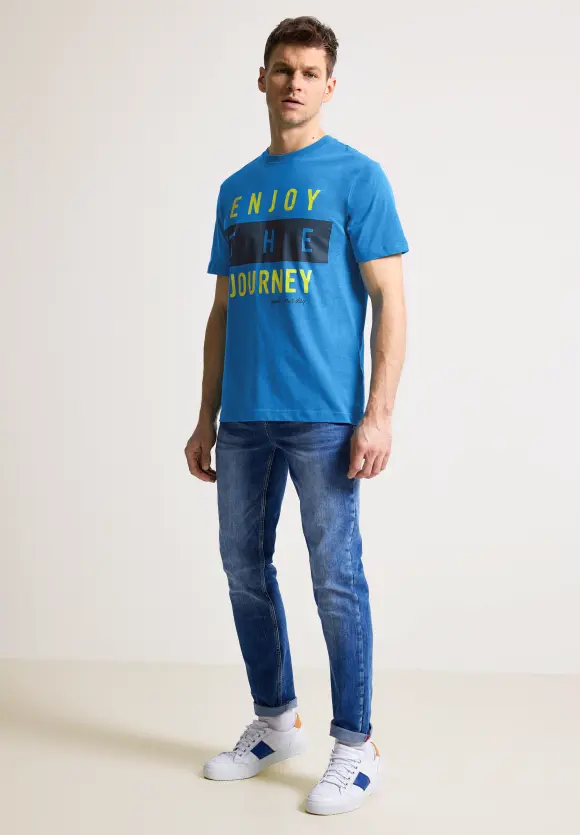 T-Shirt mit Frontprint - classic blue