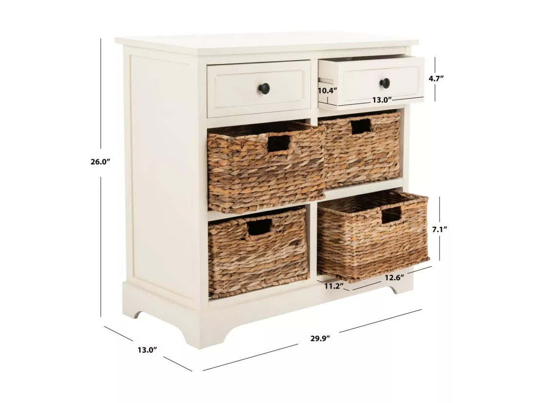 Meubles de rangement Distressed & Cream 33 X 75 X 70.1 cm - Veta