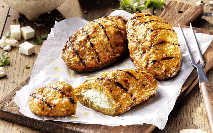 Hähnchen-Hacksteak mit Hirtenkäsefüllung (11397) | online bestellen!
