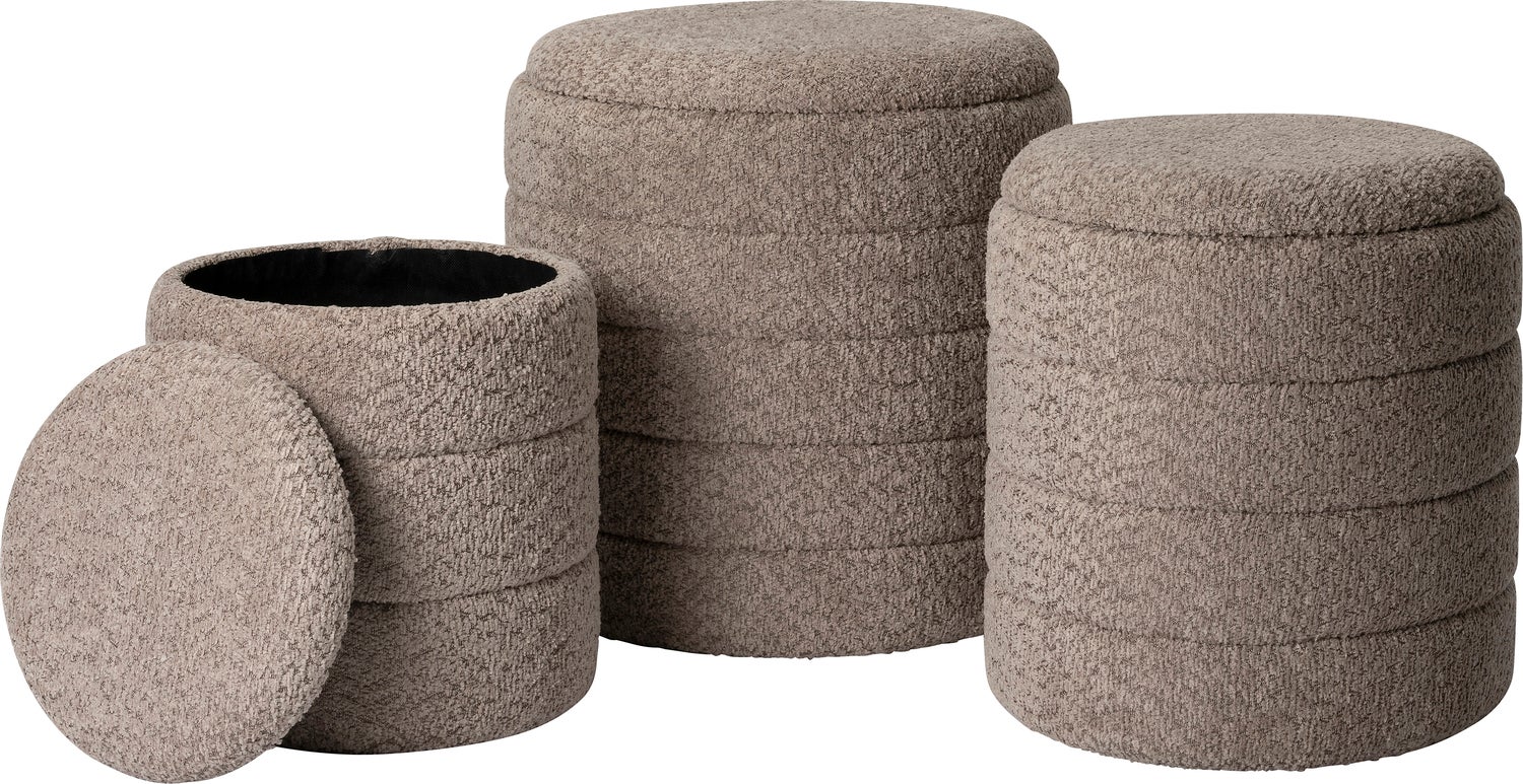 Intratuin poef met opbergruimte Bear beige D 37 H 40 cm