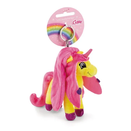 NICI Schlüsselanhänger Lissy PONY Einhorn Dilara 10cm gelb-pink