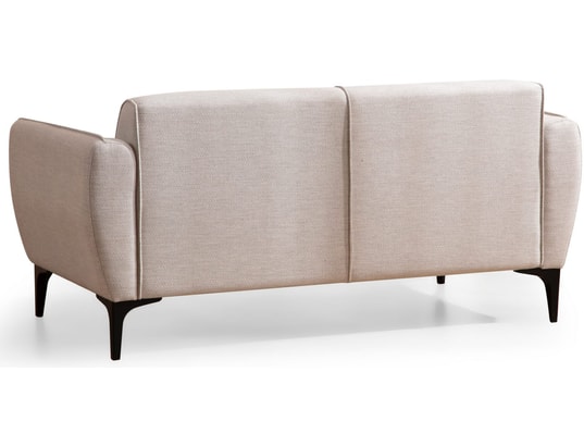 CONCEPT1 - Canapé tissu Belissimo 2 places blanc cassé 160 x 95 x h67