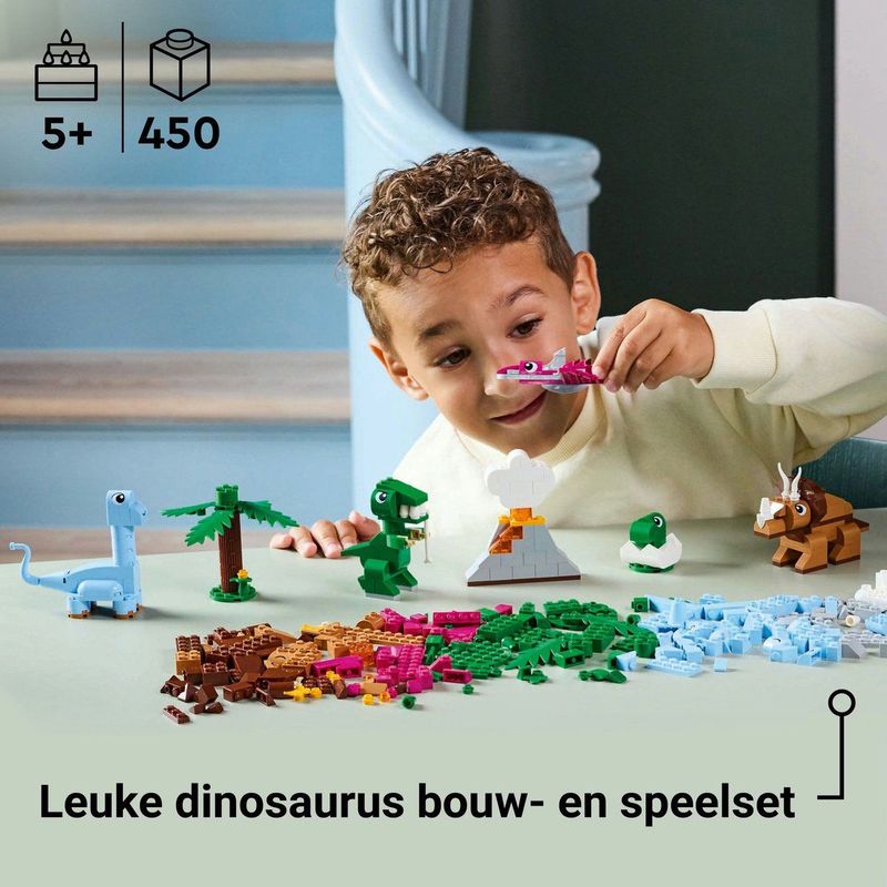 LEGO - 11041 - Classic - Creatieve Dinosaurussen - Bouwstenen - Blauw Groen Paars Bruin