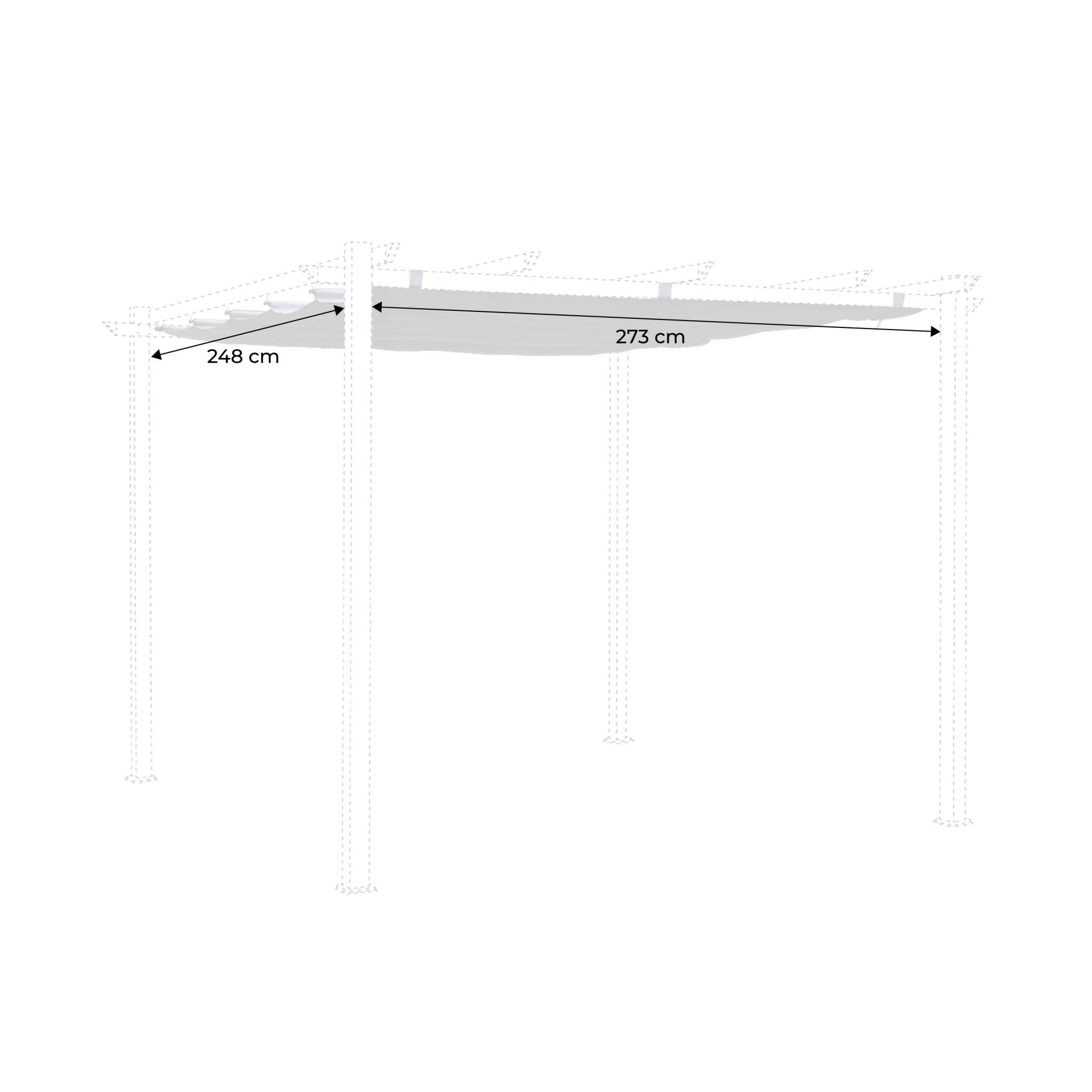 Toile de toit pour tonnelle écrue 3x3m isla - toile de rechange pergola. Toile de remplacement