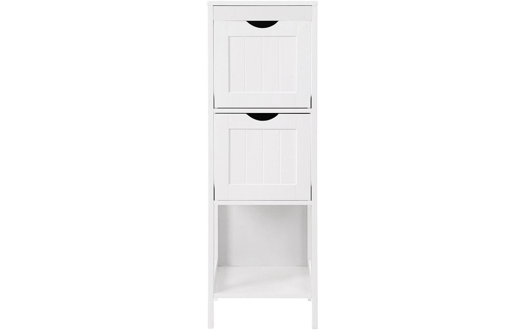 Regal mit 2 Schubladen 30 x 89 cm, WeissModerne Kommode aus Holz