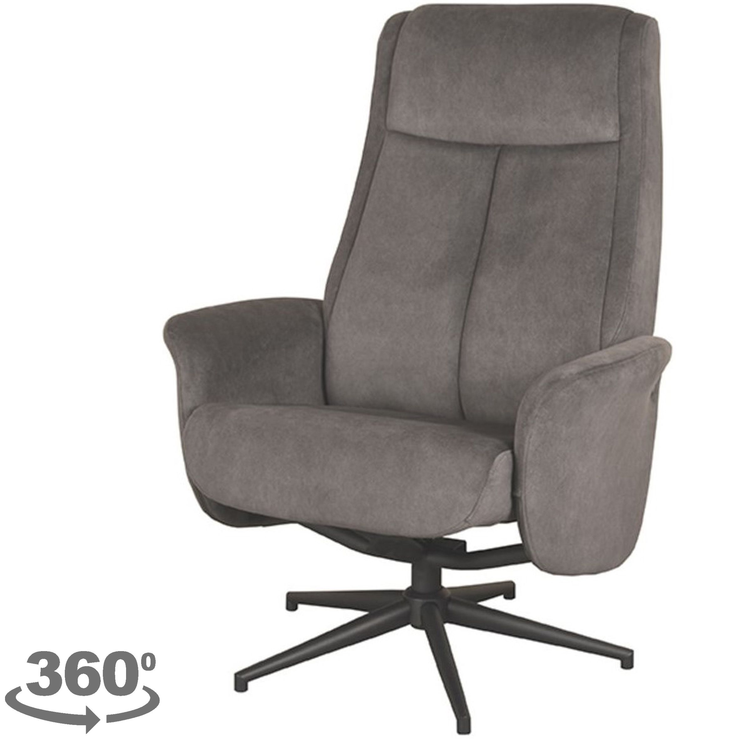 Relaxfauteuil Antraciet Cosmo CH-73.023 Bergen B77 x D76 x H105 cm