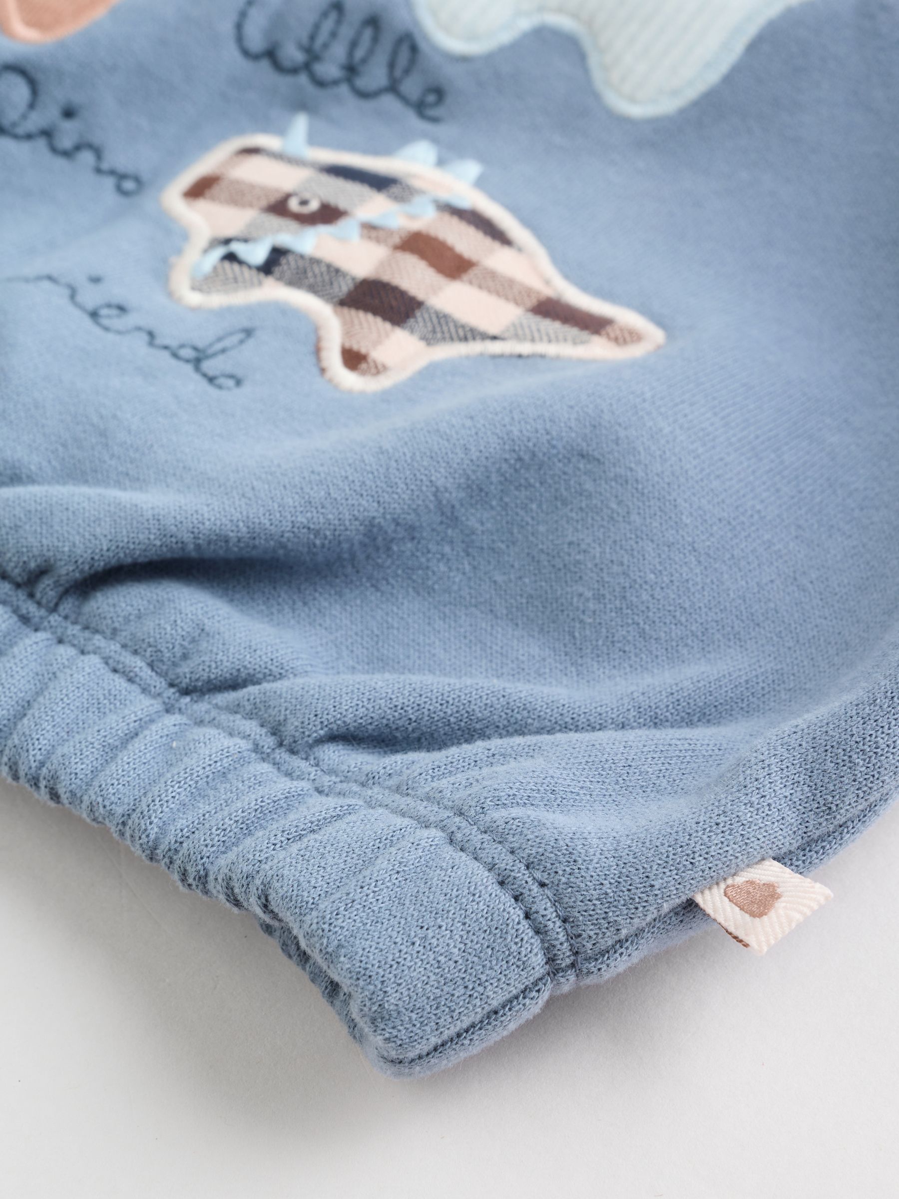 Blauw met dinosaurus - Set met baby-sweatshirt en legging (0mnd-3jr)