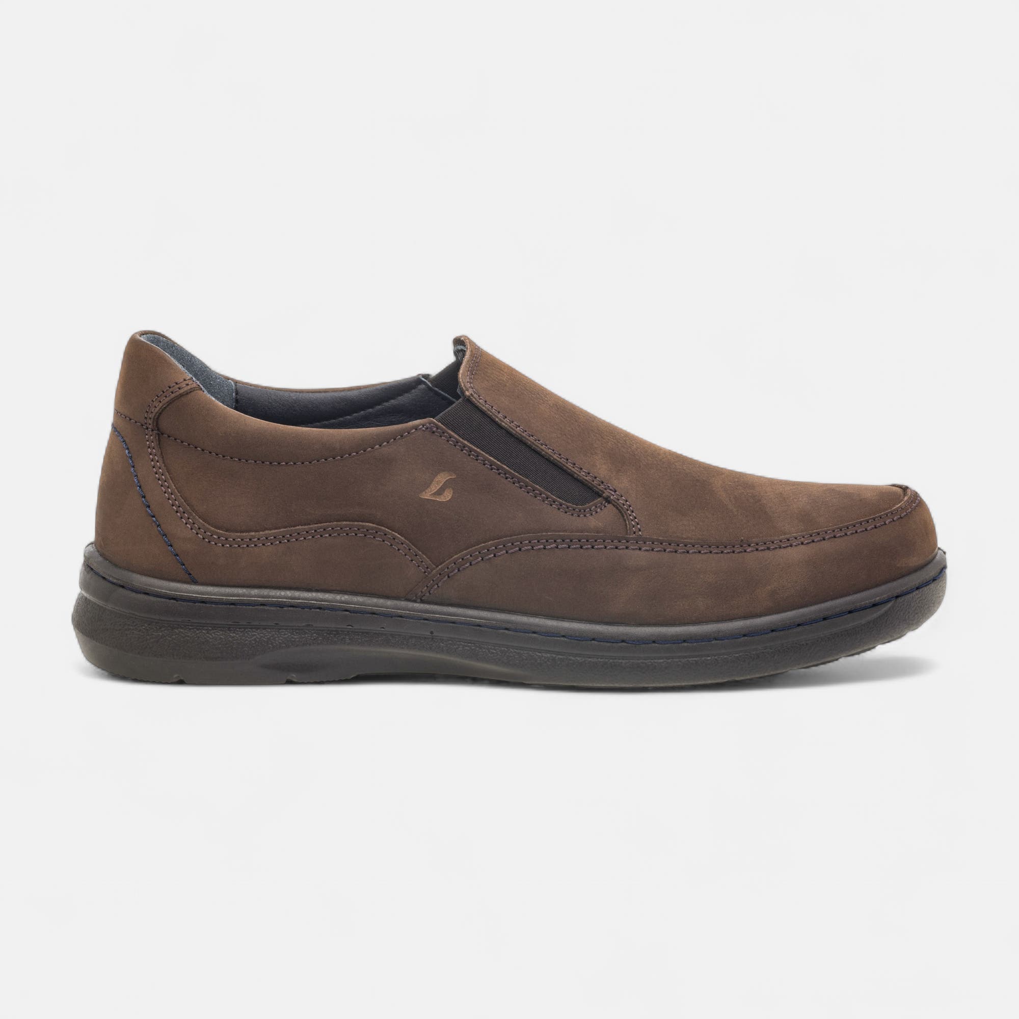 Mocassins pieds sensibles Homme en cuir marron