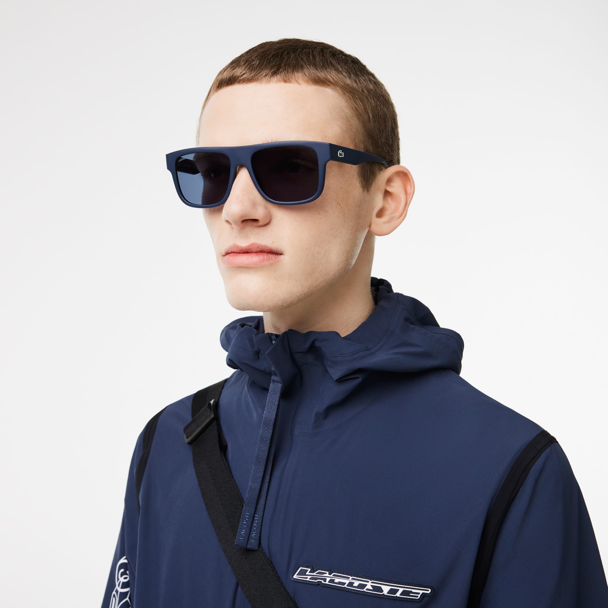 Lunettes de soleil L.12.12 rectangulaires modifiées en résine végétale Lunettes de soleil - Bleu - Lacoste - Homme