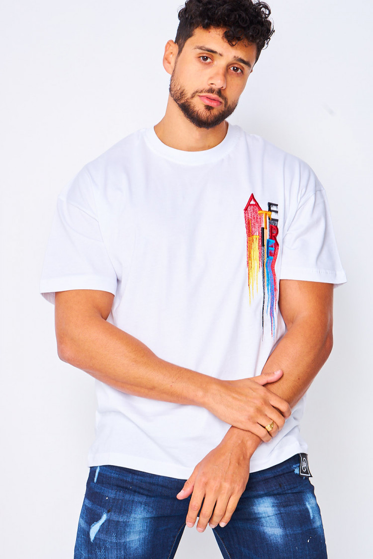 T-shirt blanc broderie Atelier